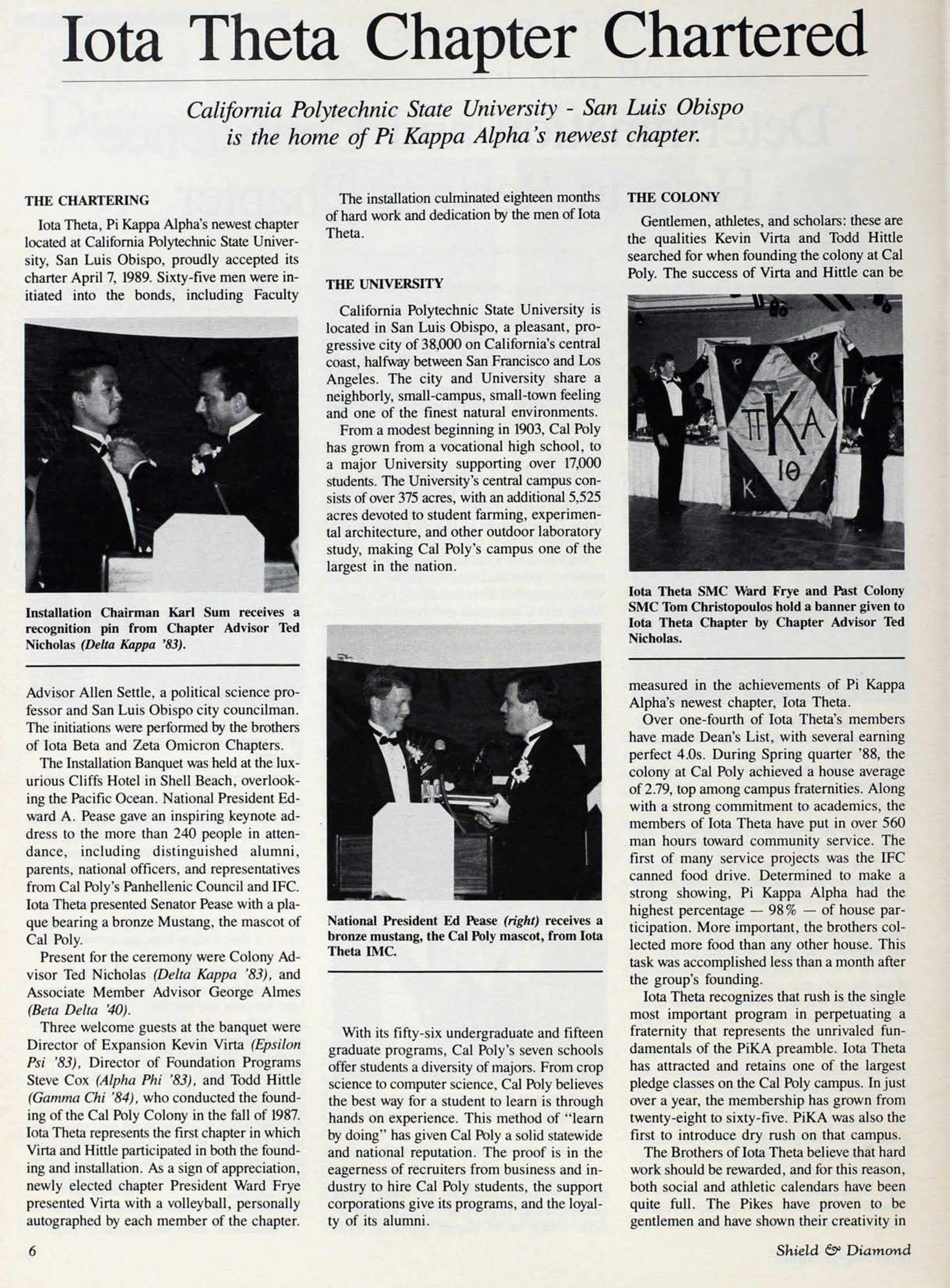 Iota Theta Chapter Chartered